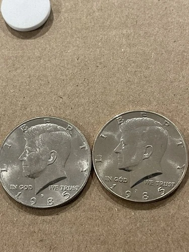 1985  P&D Kennedy Half Dollar -Nice Rim-Two Coins Set-Free Shipping