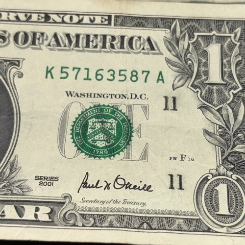 $1 Bills Set Of 11 Old Money 2001 Bills - Picture 11 of 12