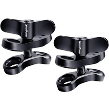 2-Hole 1" Aluminum Clamp Ball Mount 2-Pack - Bracket for Diving Light Arms ...