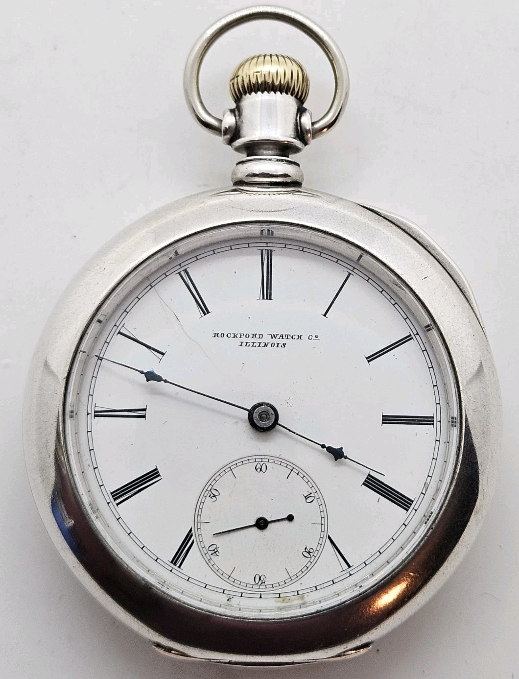 Antique Working 1887 ROCKFORD Coin Silver Victorian Gents 11J Pocket Watch 18s