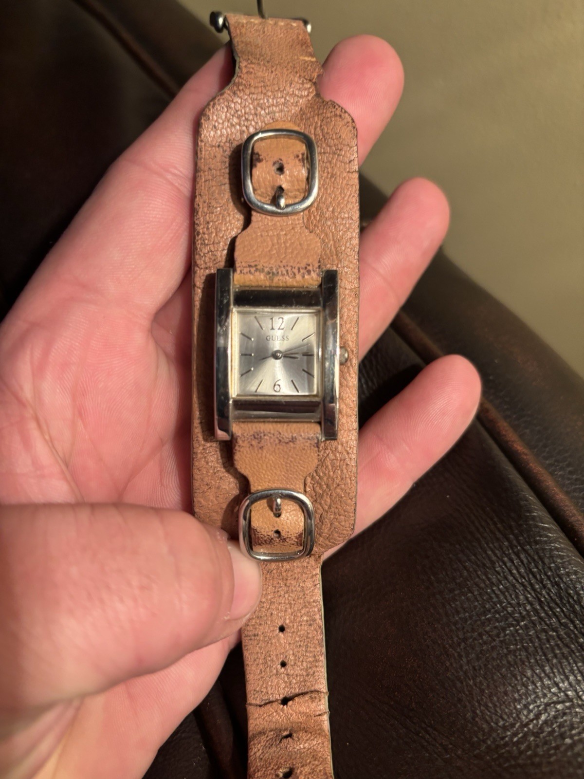 GUESS Rectangular Analog Wristwatch Silver Tone B… - image 1