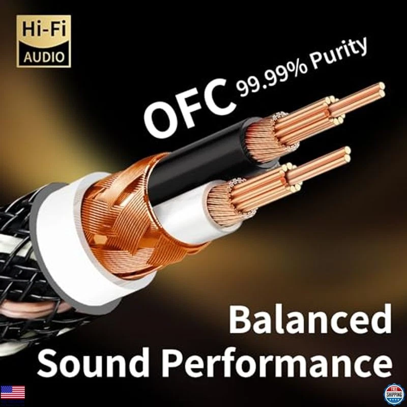 6.56ft Audiophile HiFi RCA to 3.5mm Cable, 15 AWG, Gold-Plated, Nylon Braid - Image 2 of 4