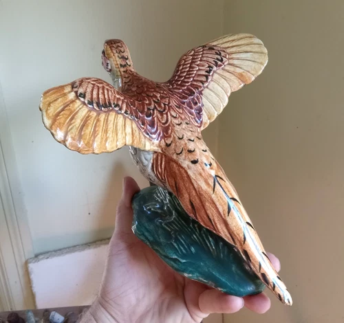STANGL POTTERY FEMALE PHEASANT ARTIST SIGNED VINTAGE HAND PAINTED CERAMIC BIRD