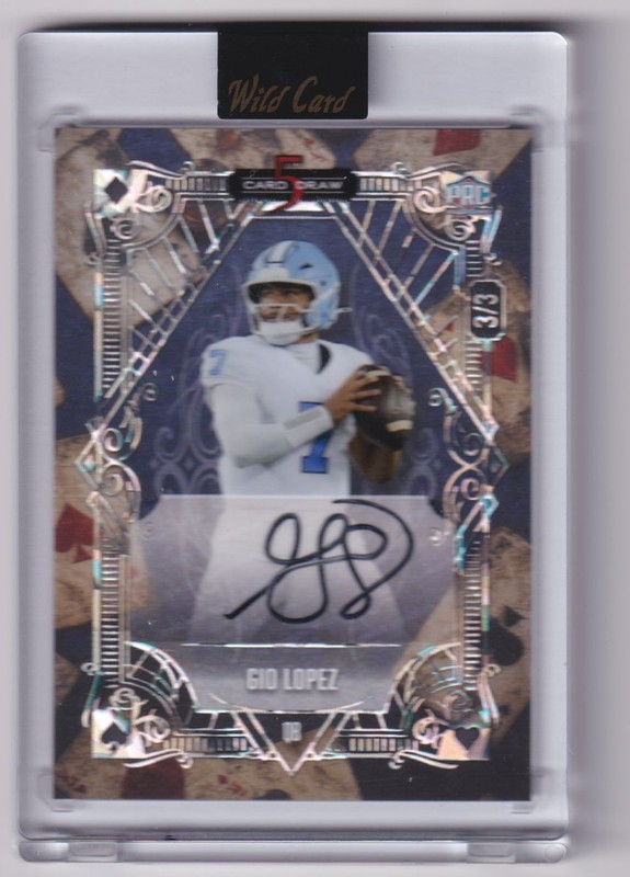 2025 Wild Card 5 Card Draw Gio Lopez Auto 3/3 South Alabama Jaguars #5CDVT-GLA