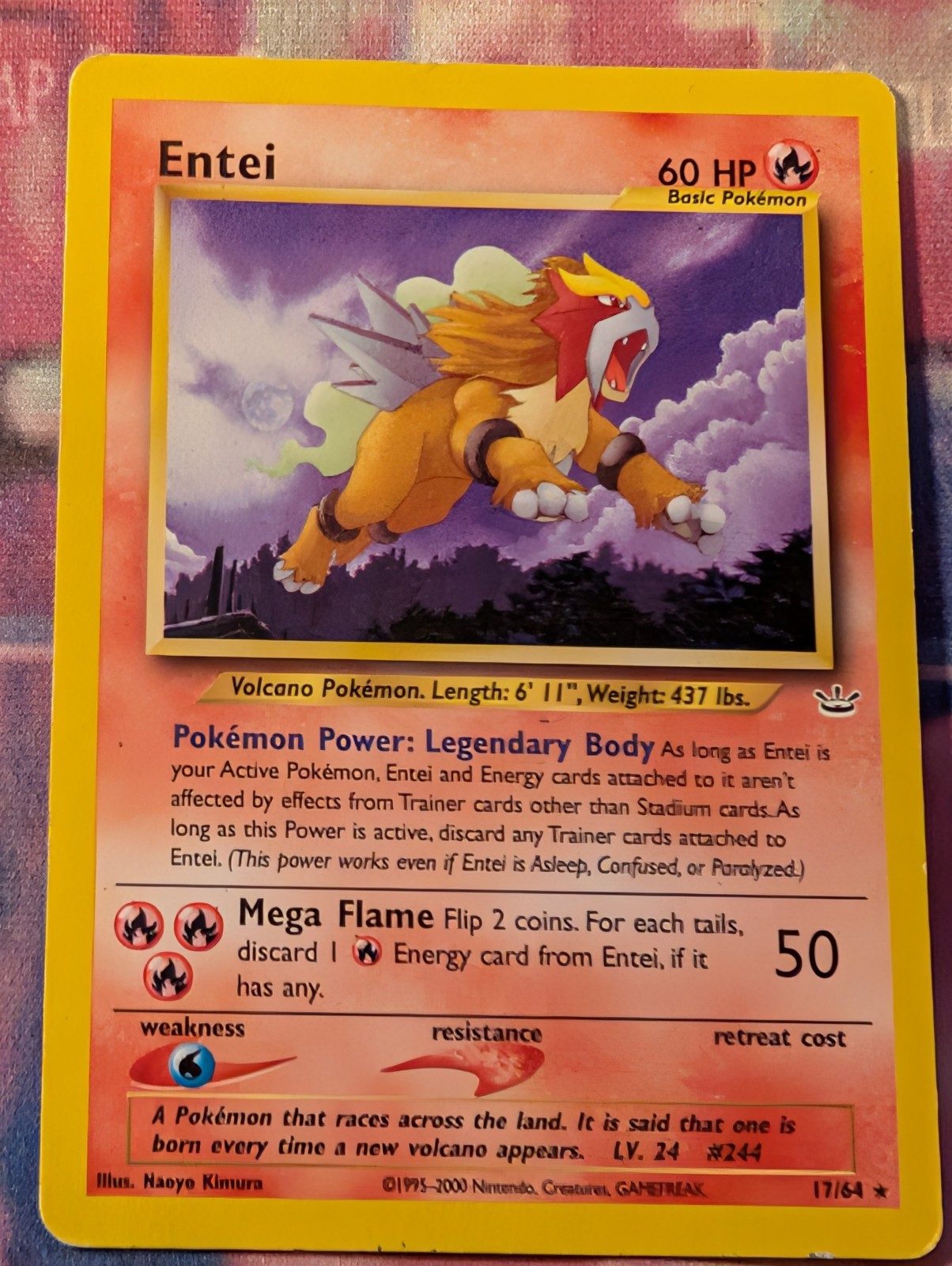 Entei 17/64 unl MP Neo Revelation Pokemon
