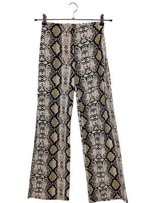 AMISU High-Waist Hose Damen Hose Gr. DE 34 schwarz-wollweiß extravaganter Stil