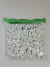 White Flat Glass Stones 3/4" Round Vase Fillers Gemstones Decorative 144 Count