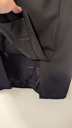 Lafayette 148 Black Women's Wool Crepe 25"Above Knee Pencil Skirt Size 10 - Picture 5 of 13