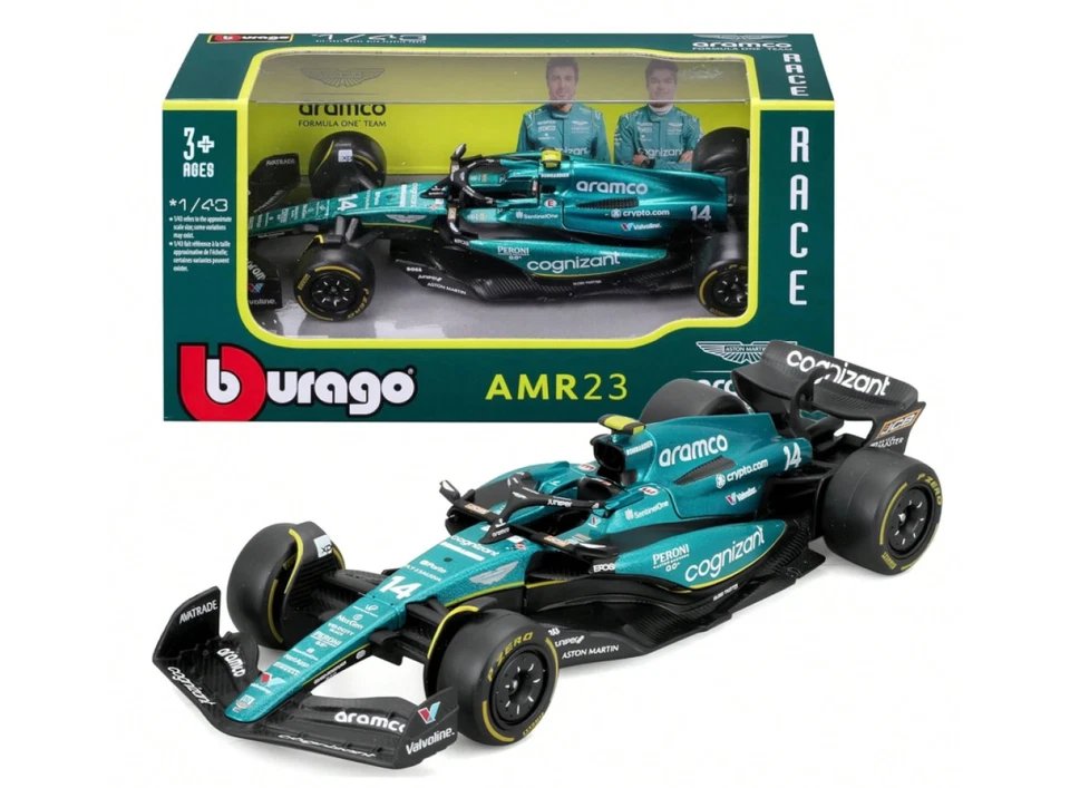 FANATICS Aston Martin Figure Car Burago Formula 1 F1 Toy Car - New