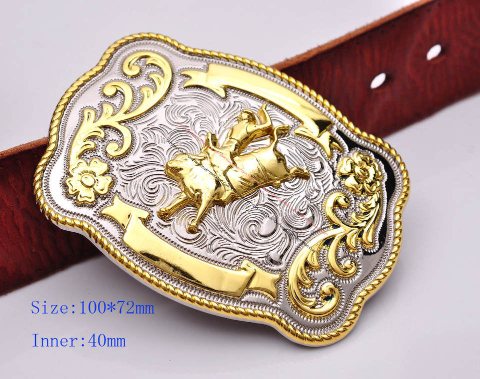 BBOTEN Horse Bull Rider Texas Rodeo Fibbia Per Cintura Da Uomo, Fibbia
