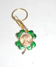 Lucky Penny Coin Token Keychain 1960 Birthday Cent Lottery Ticket Scratcher Cent