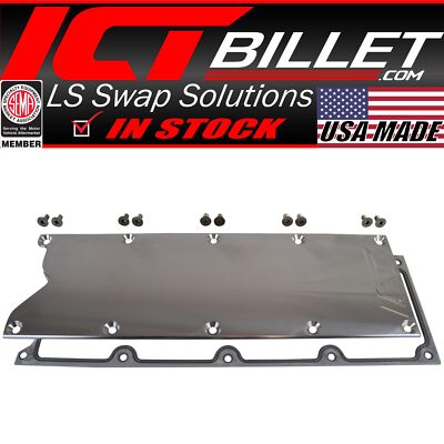 ICT Billet LS Gen 3 VALLEY PAN Cover with GASKET Plate Billet LSX LS1