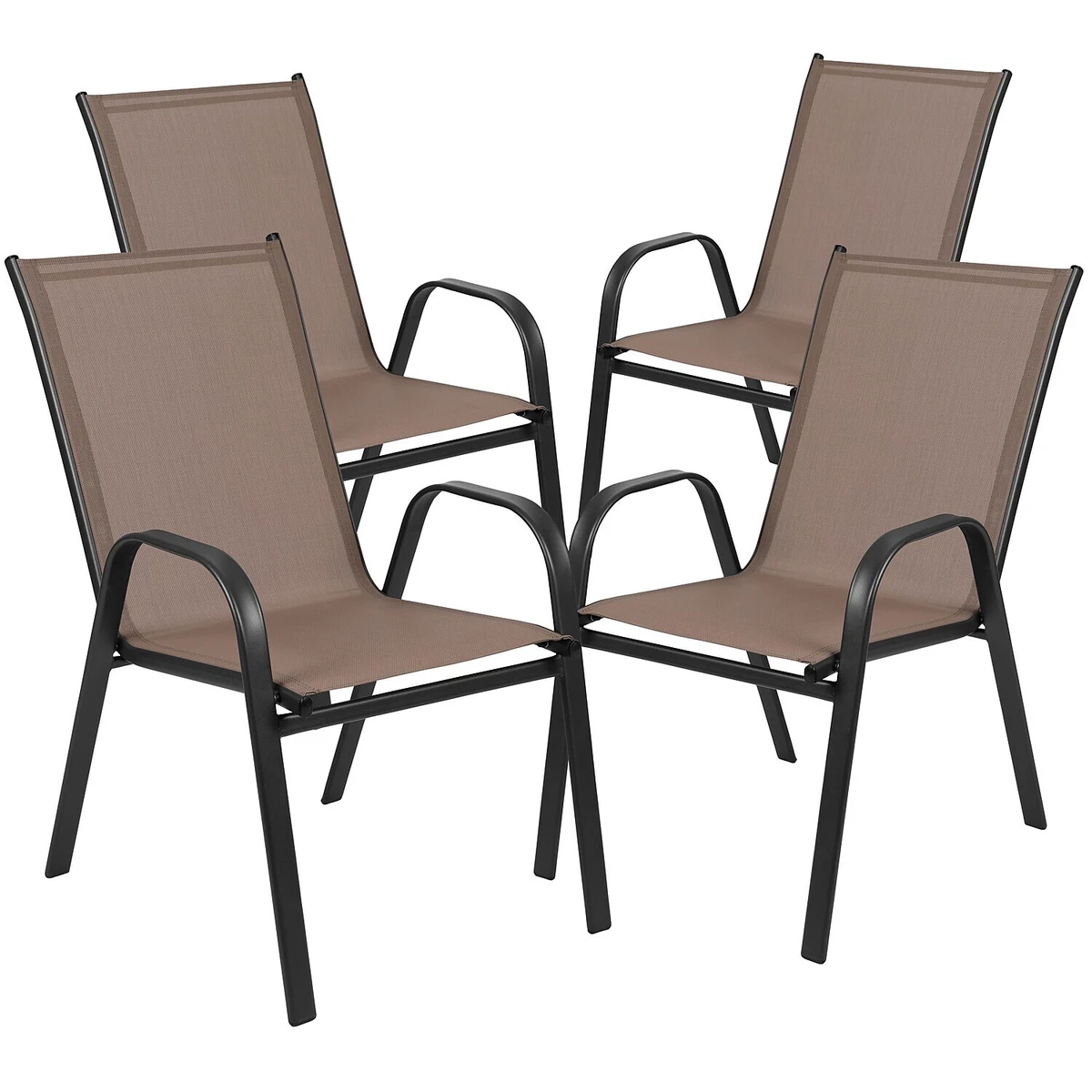 Flash furniture brazos series black outdoor stack chair deals