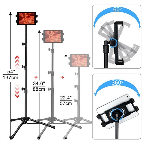 360°Adjustable Floor Stand Tripod Holder For iPad 2 3 4 Mini Air Retina Tablet - Picture 8 of 18