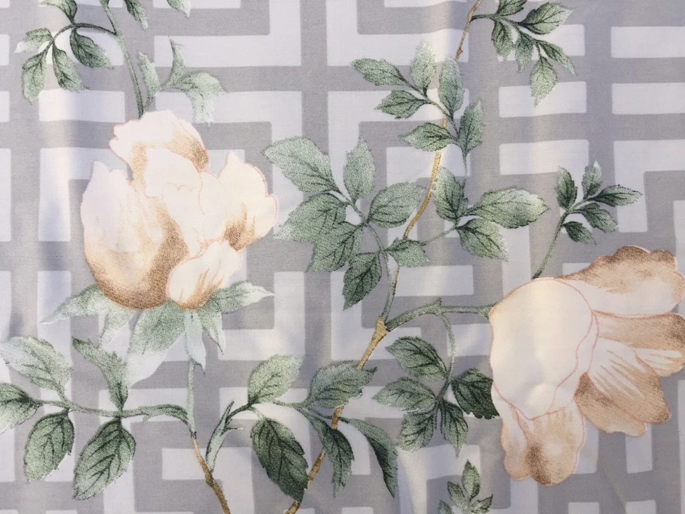 Funda nórdica Williams Sonoma llave griega estampada floral reina solo gris Israel Foto 4 de 4