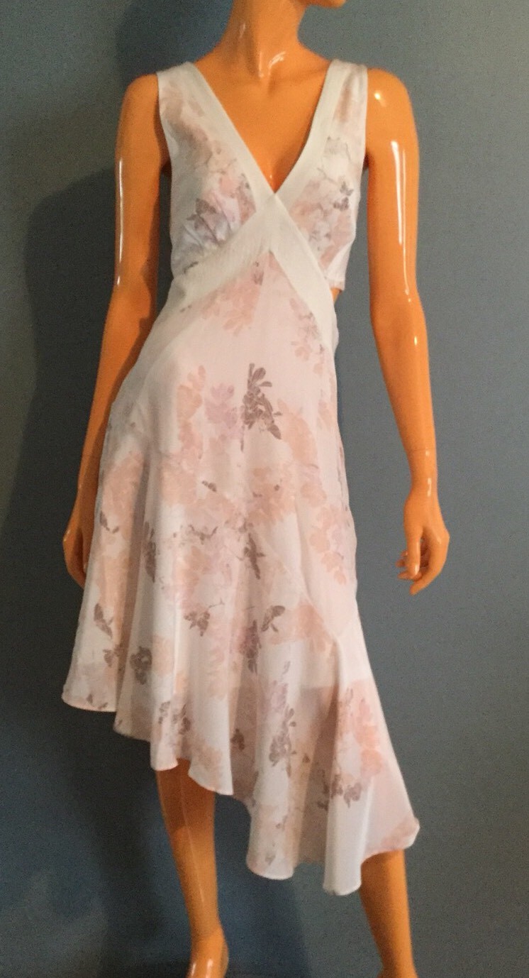 apricot floral dress
