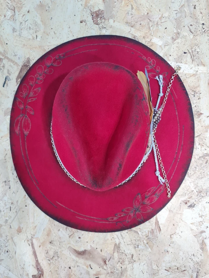 cappello fedora Uomo Donna “Angelica “ Fatto A Mano Lana Australiana100% Hat - Immagine 4 di 4