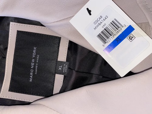 $450 NWT Andrew Marc NY Oscar Leather Asymmetric Zip Cement Jacket sz S;M;L;XL - Picture 15 of 27