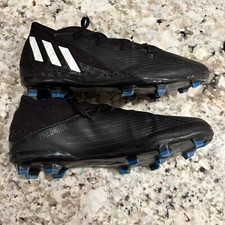 adidas Predator Edge.3 FG Unisex Soccer Cleats Core Black Blue US Sz 4.5 GW2360