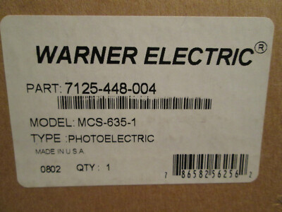 WARNER ELECTRIC,ALTRA 7125-448-004 MODEL MCS-635-1 PHOTOELECTRIC SCANNER  **NEW*