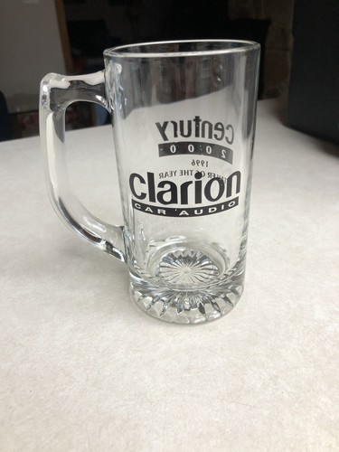 Clarion Car Audio Vintage Mug Glass 1996 Century 2000 Old School Retro