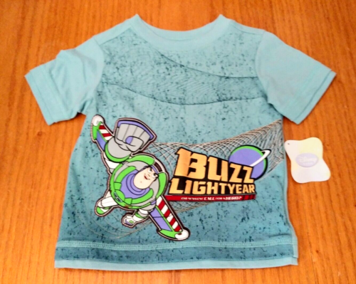 Nouveau T-shirt WT Disney Pixar Toy Story Buzz Lightyear Aqua taille 24 mois - Photo 1/5