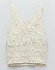 zara cable knit vest