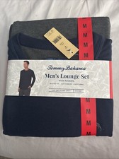 Tommy Bahama Men  s 2-Piece Relaxed Fit Lounge Set, Blue, Size M