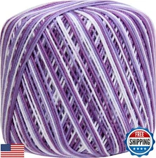 Threadart 100% Pure Cotton Multicolor Crochet Thread - Variegated Violets - S