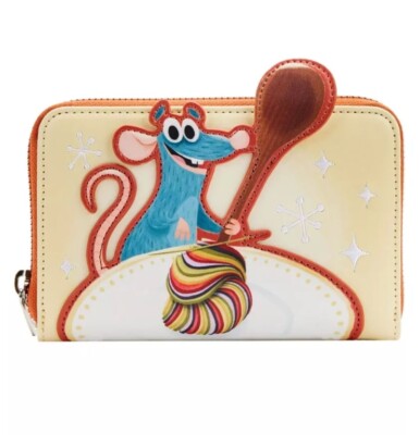 Disney Parks Loungefly Loewe Multicolor Hearts Leather Zip-around