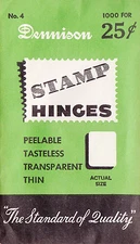 1 UNOPENED PACK OF THE BEST STAMP HINGES EVER MADE 1000 DENNISON #4 FLAT HINGES