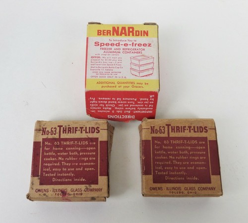 Vintage Bernardin and Thrif-T-Lids Canning Jar Lids in Box No.63 Farmhouse Decor - Picture 2 of 3