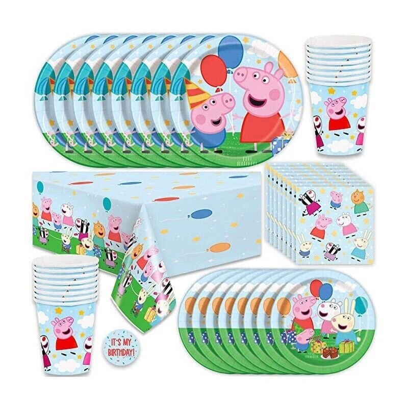 Peppa Pig George Party Supplies Balloons Tableware Kids Boy Girl Birthday Decor