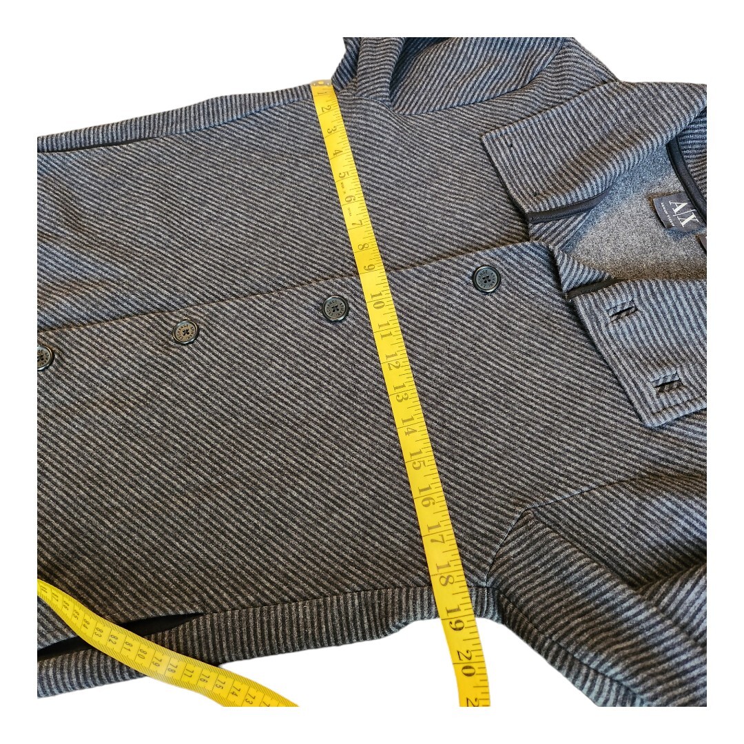 NWOT Armani Exchange Sweater Men's Small Black Gray Cardigan Jacket Button Down image 5