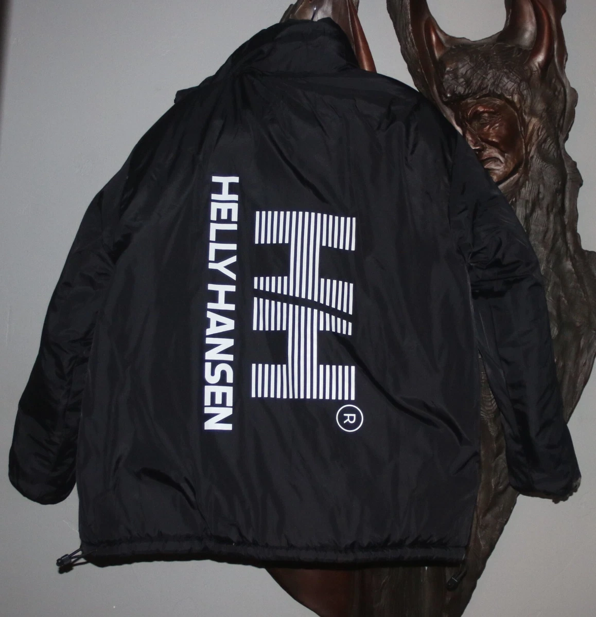 HELLY HANSEN Reversible Jacket Goose Down Puffer Black XL Vintage