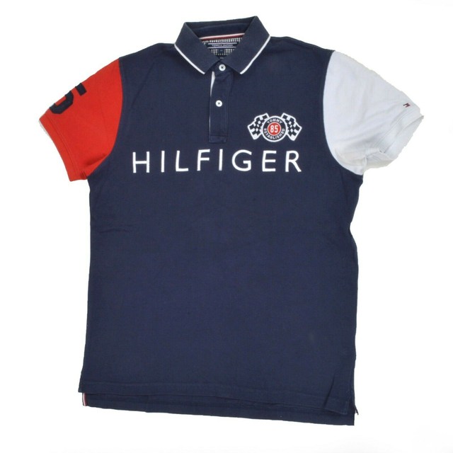 Polo SHIRT TOMMY HILFIGER BLU ROSSO BIANCO SLIM FIT 100% cotone vintage anni '90 taglia M Polo SHIRT TOMMY HILFIGER BLU ROSSO BIANCO SLIM FIT 100% cotone vintage anni '90 taglia M