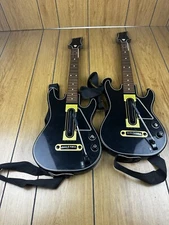 Lot of 2 Guitar Hero Power Wireless Guitar Xbox 360 PS3 W/ Straps *No Dongle*