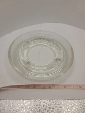 Round Thick Glass Ashtray 5” Vintage Mid Century Modern Barware Tobacco