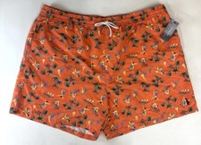 NWT Polo Ralph Lauren Men  s Orange Hawaiian Print Swim Trunks Size 4XB