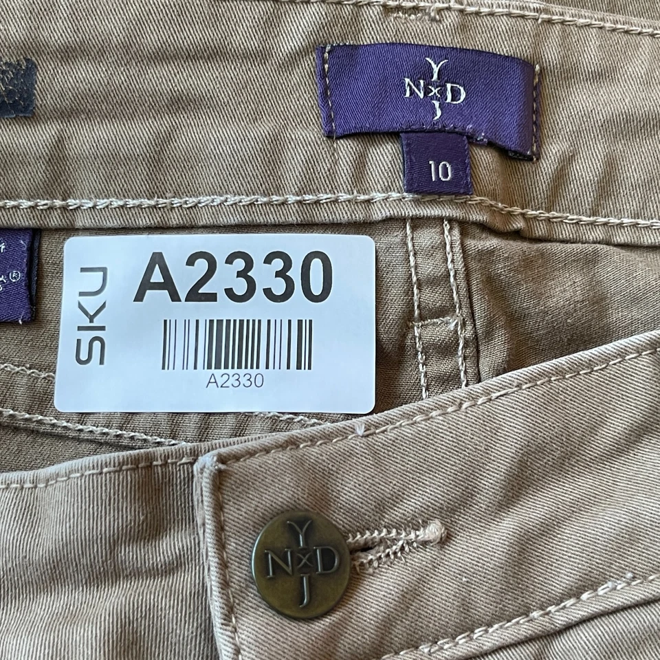 NYDJ Women Alina Legging Size 10 Brown Pocket Stretch Cotton USA Made - Image 2 of 4