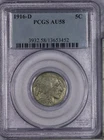 1916-D Buffalo Nickel 5c PCGS AU58