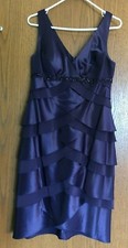 David's Bridal Women Formal Dress Purple Empire- Lined-Beading-Prom-Wedding