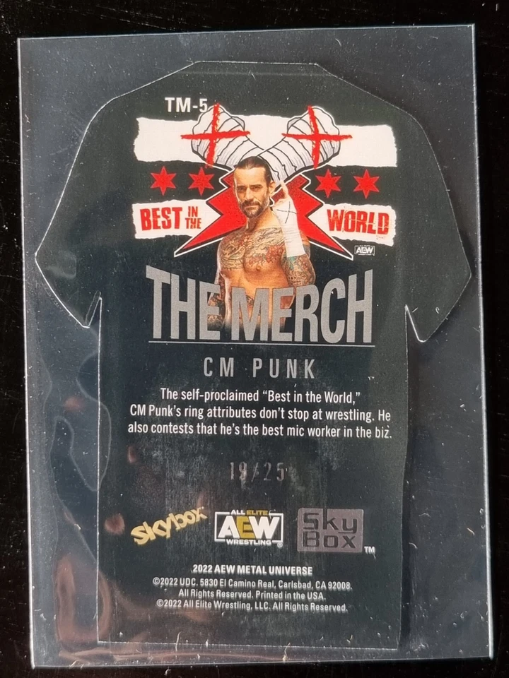 2022 AEW Metal CM Punk The Merch GOLD /25 Trading Card Upper Deck #90612 - Image 2 of 2