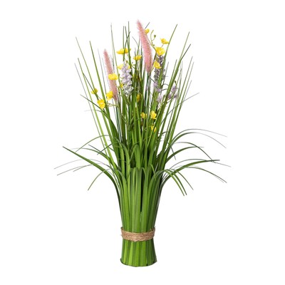 Kunstpflanze Stehgrasbusch mit Blüten, 2er Set, Farbe multicolor, Höhe ca. 48 cm