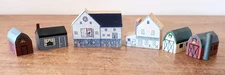 VINTAGE 6P Handmade House  VILLAGE Wood CHRISTMAS Barn PUTZ Hartzell TINY #13