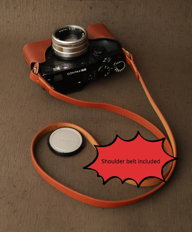 Genuine Real Leather Camera Bag Case Cover Protect Grip Strap for Contax G1 G2 - Image 3 of 4