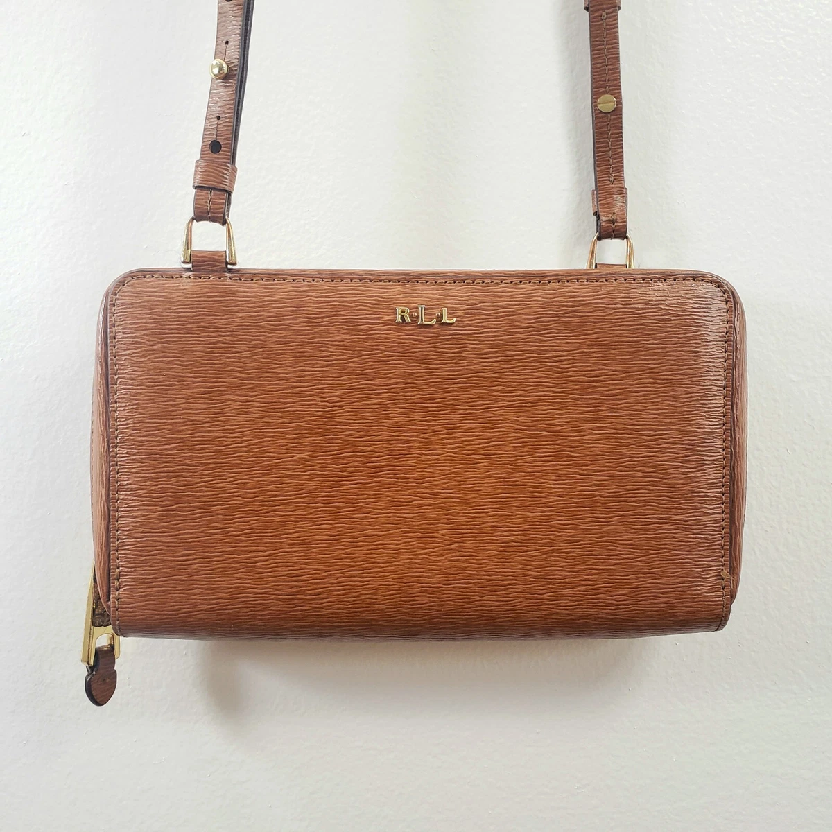 Ralph Lauren Women s Brown Tate Multi Functional Textured Leather Crossbody Bag