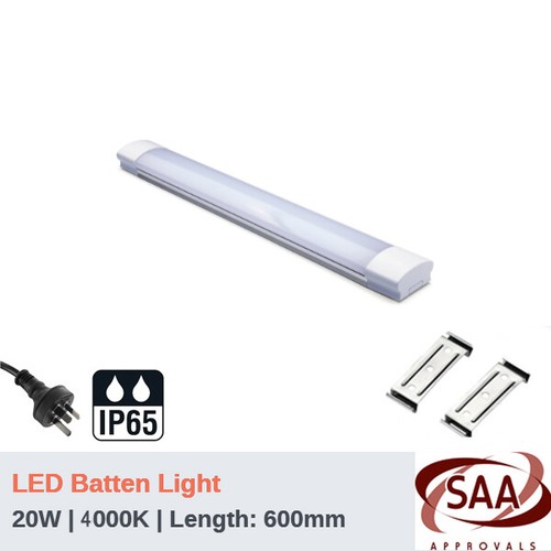 20W LED Batten Light Ceiling Light 4000K/ 5000K Tri-proof AU Plug Optional 60MM - Picture 3 of 4
