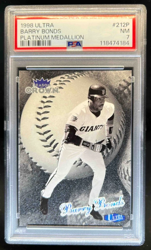 Fleer Ultra Barry Bonds Platinum Medallion 1998 #77/100 Giants PSA 7
