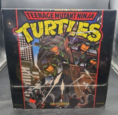 1990 宇宙企画Calendar Teenage Mutant Ninja Turtles Original 1991 Calendar 12x12 NOS